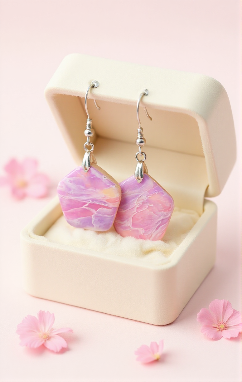 Pentagon Dangles in Purple