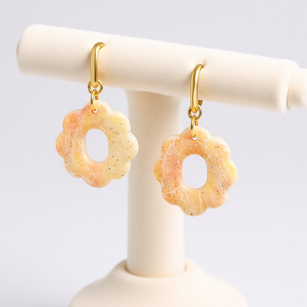 Cream and Rose Coloured Dangles