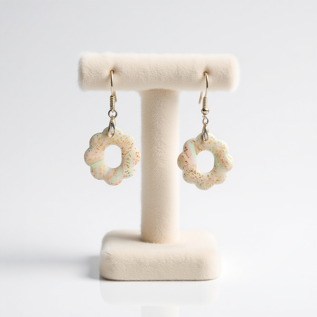 Light Cream Dangle Earrings