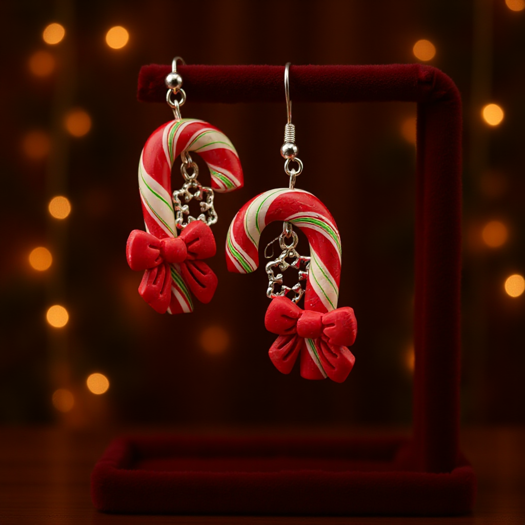 Candy Cane with Snow Flake