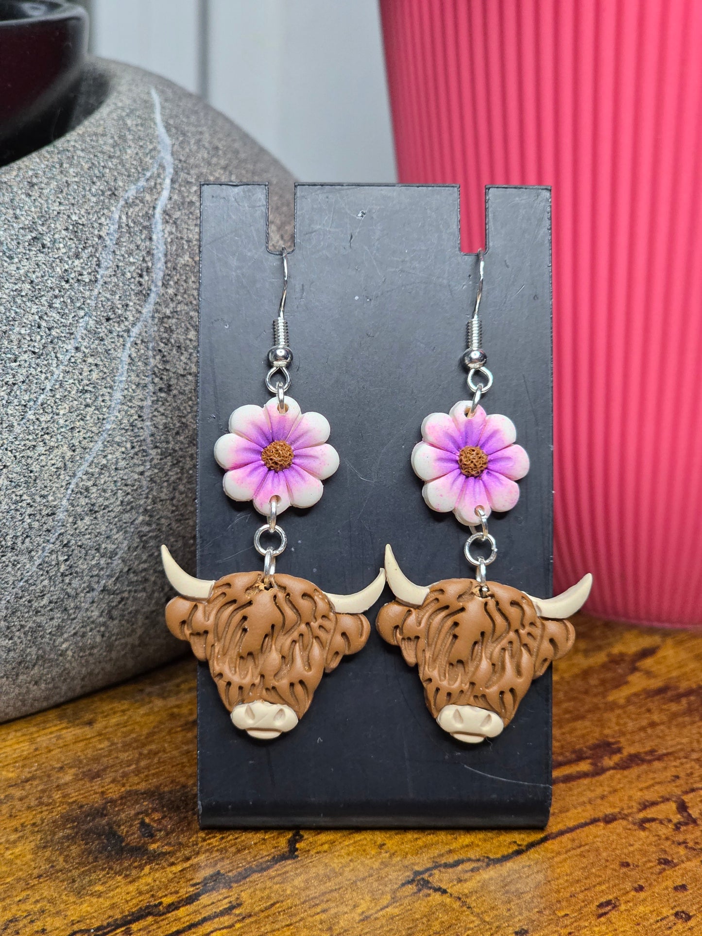Highland Cows with Flower