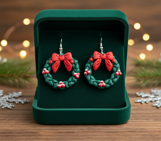 Holiday Wreath with Snow