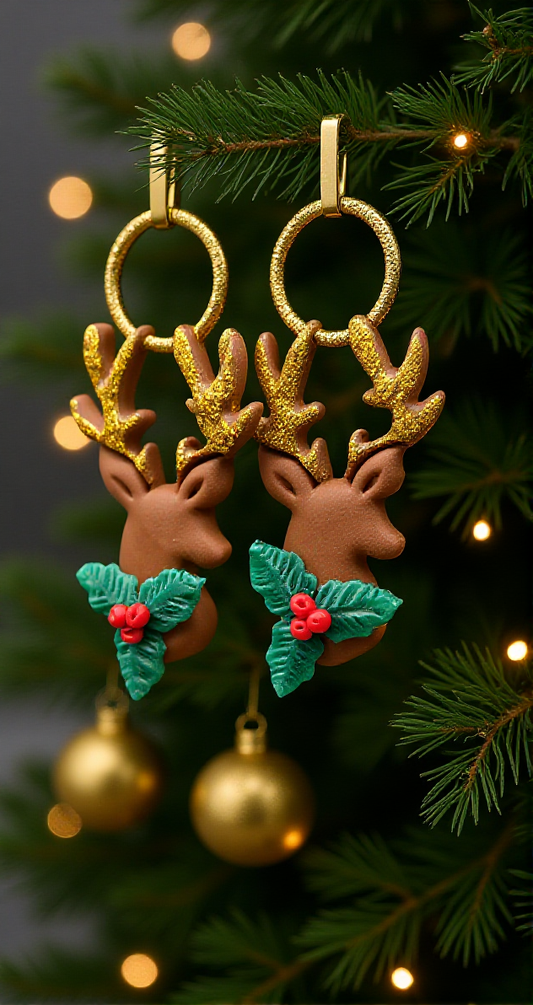 Reindeer with Glittered Antlers