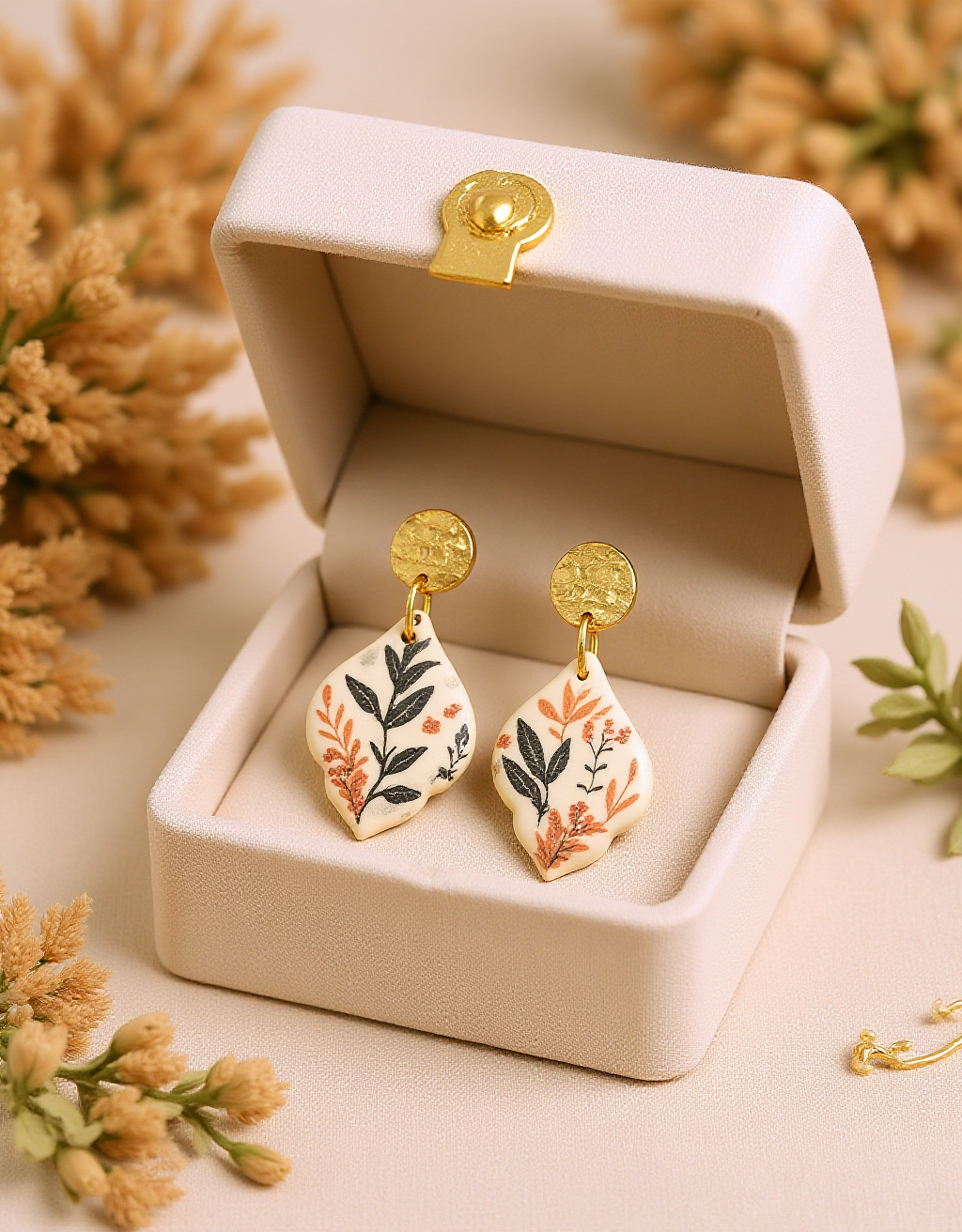 Drop Earrings with pretty Floral Design