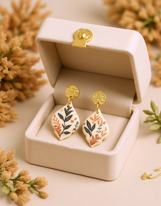 Drop Earrings with pretty Floral Design