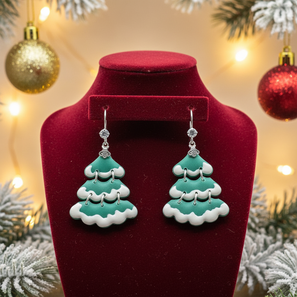 Christmas Tree Dangle Earrings