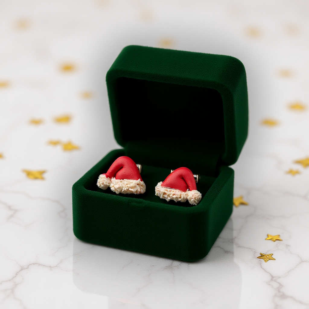 Santa Hat Studs