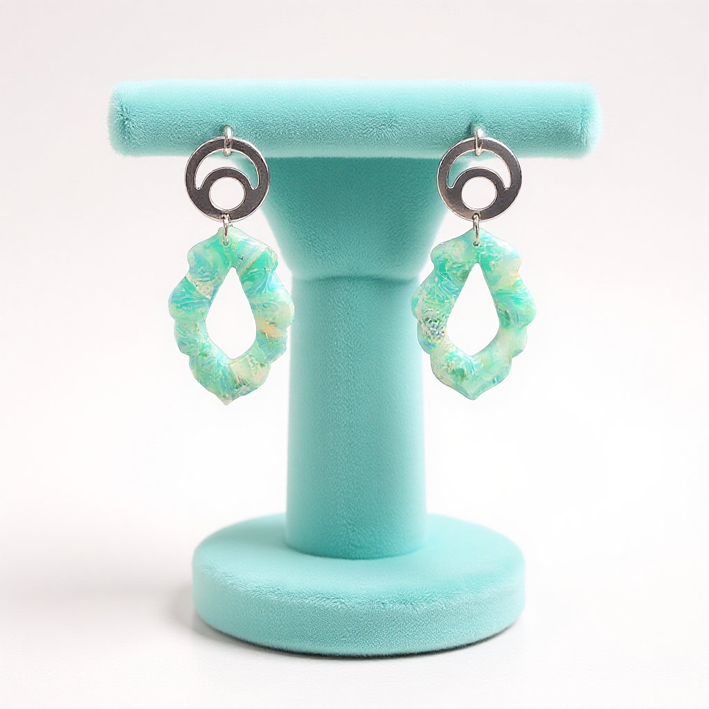 Sea Foam Green Geometric Earrings