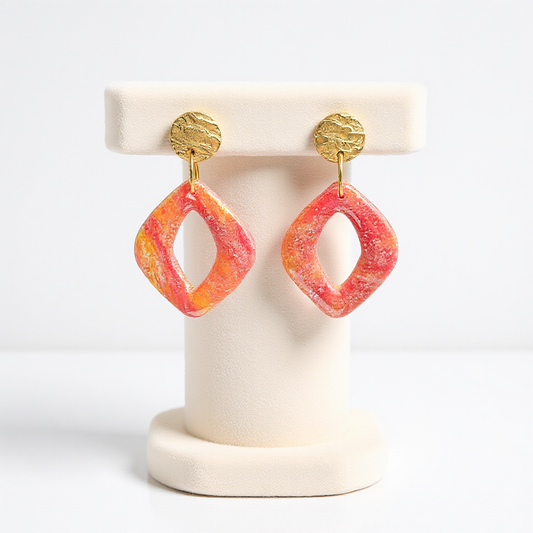 Red, Orange and Gold Glitter Dangles
