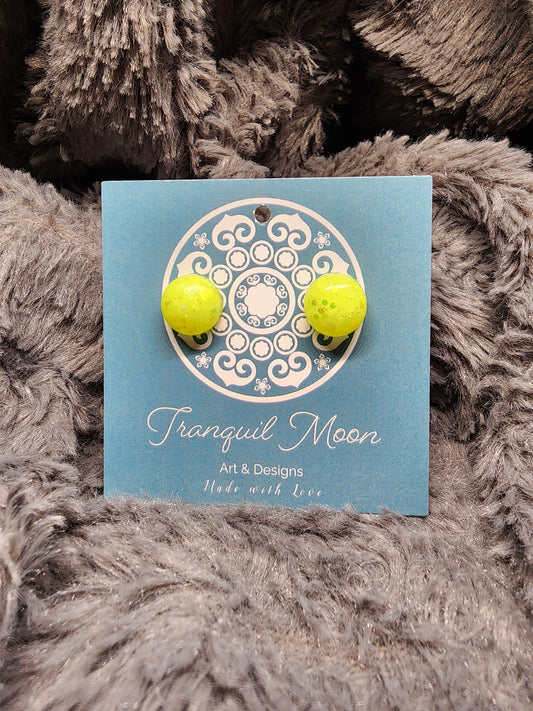 Large Stud Earrings - Yellow