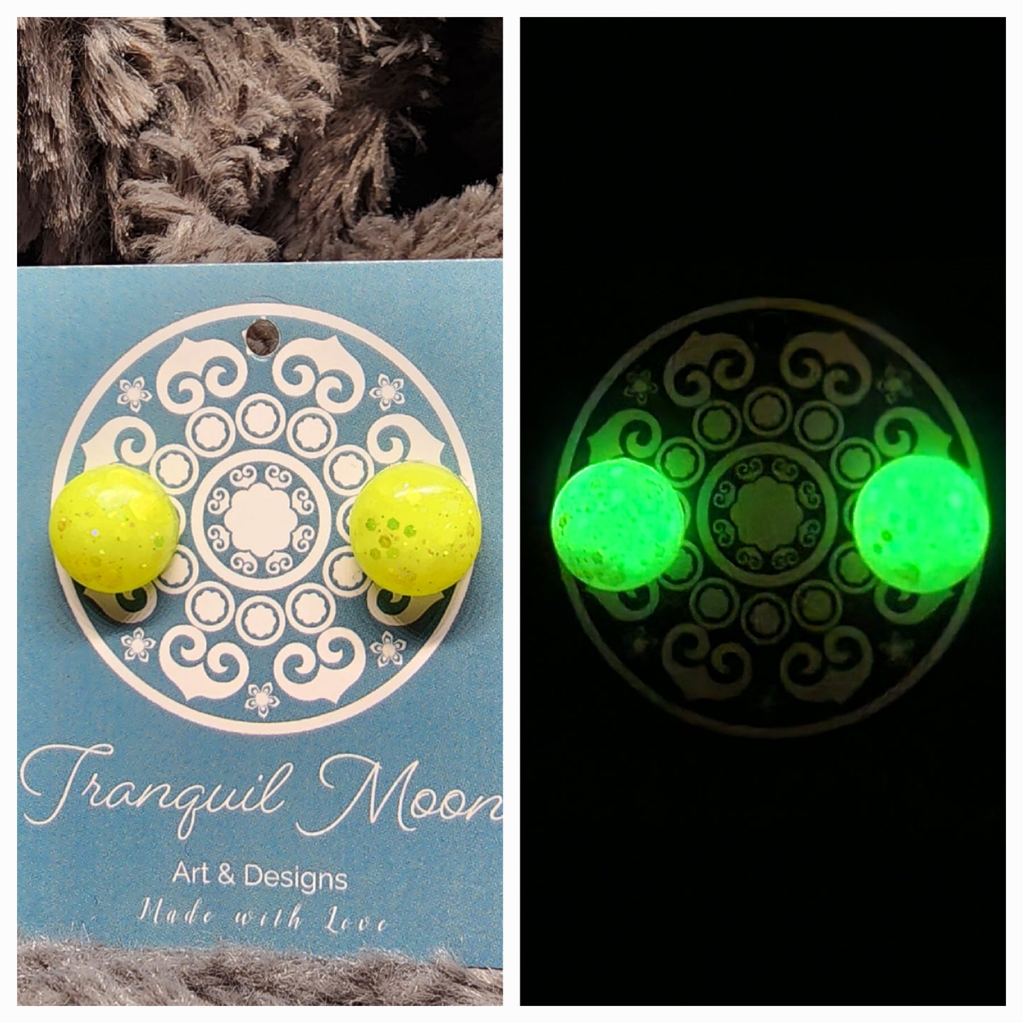 Large Stud Earrings - Yellow