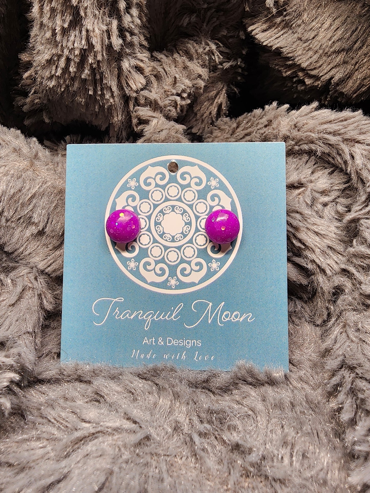 Small Stud Earrings - Blue