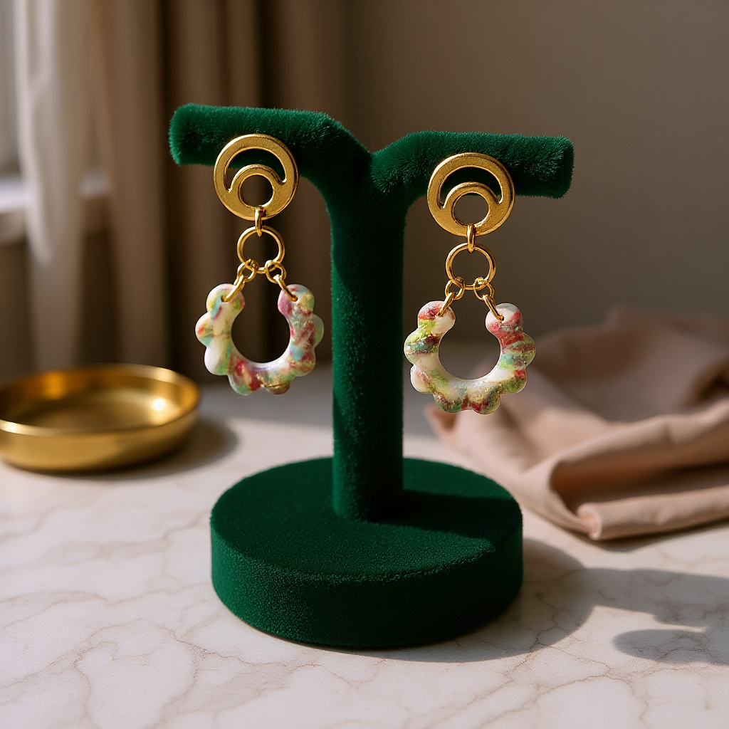 Colourful Scalloped 3/4 Circles