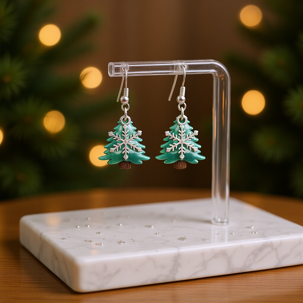 Tree with silver snowflake