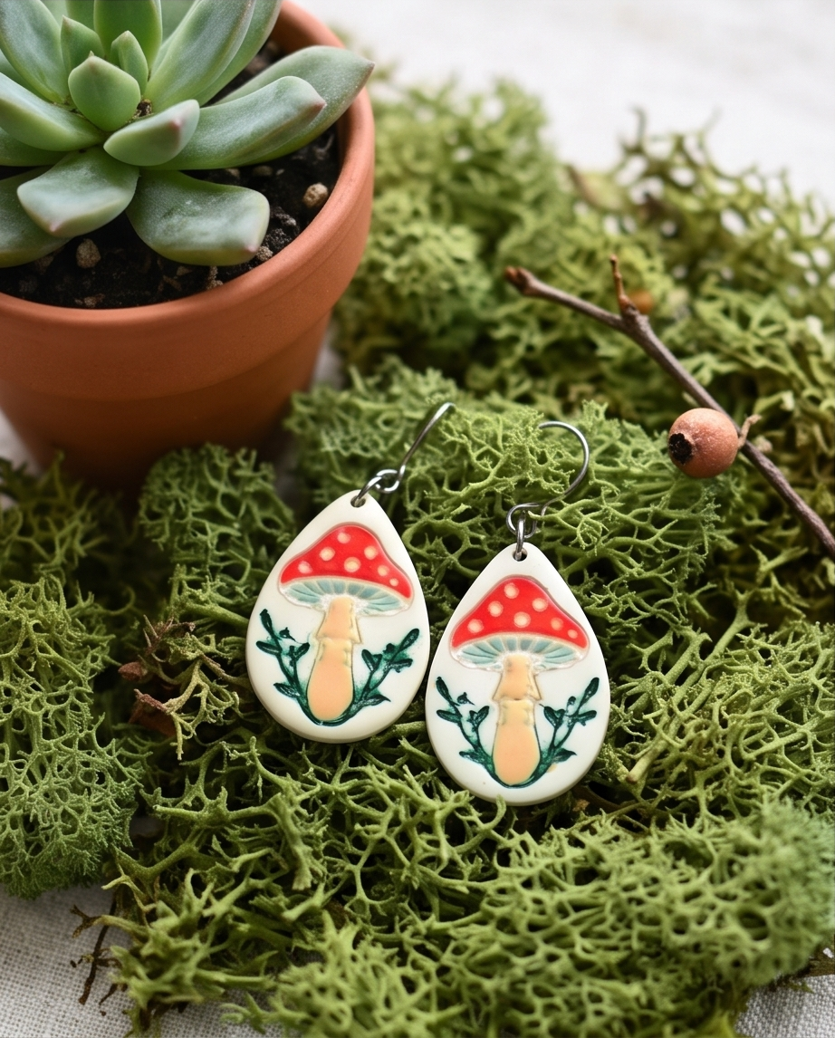 Mushroom Dangle Earrings